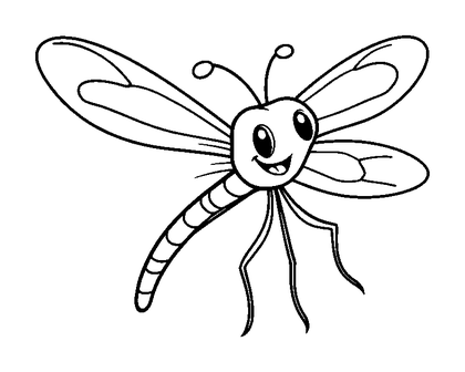 Damselfly Colouring Page (Toddler, Bold & Easy)