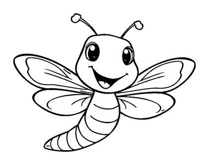 Dragonfly Colouring Page (Kids, Standard)