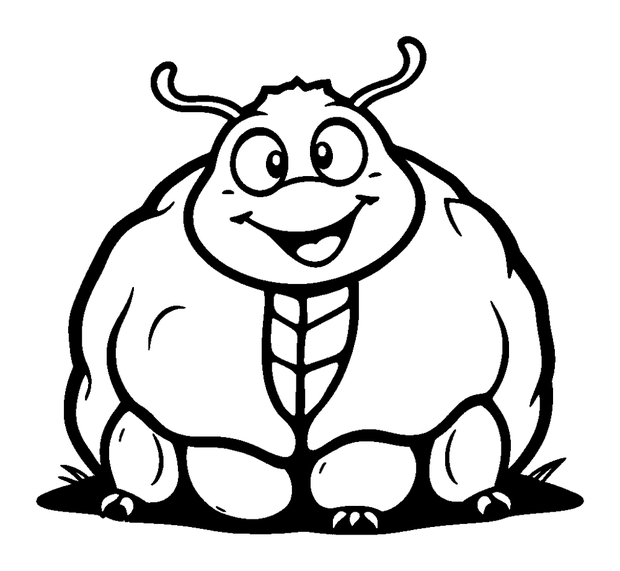 Dung Beetle colouring page — free printable for kids