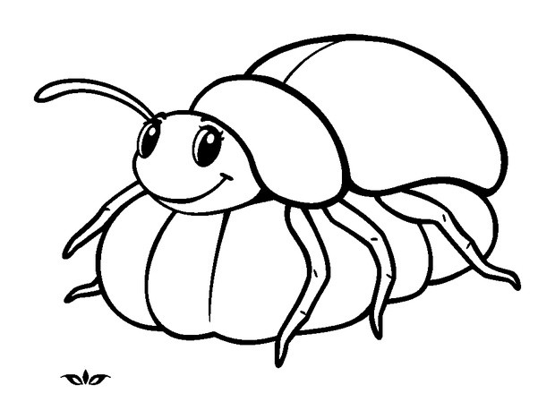 Dung Beetle colouring page — free printable for kids