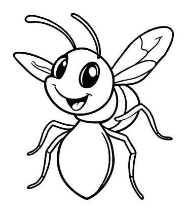 Gall Wasp Colouring Page (Toddler, Bold & Easy)