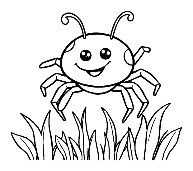 Garden Spider colouring page — free printable for kids