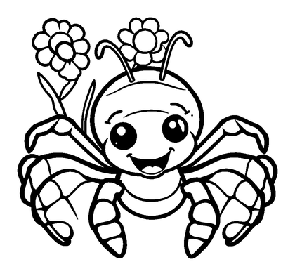 Garden Spider Colouring Page (Kids, Standard)