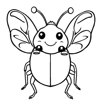 Glow Beetle Colouring Page (Kids, Bold & Easy)