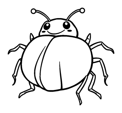 Glow Beetle Colouring Page (Kids, Standard)