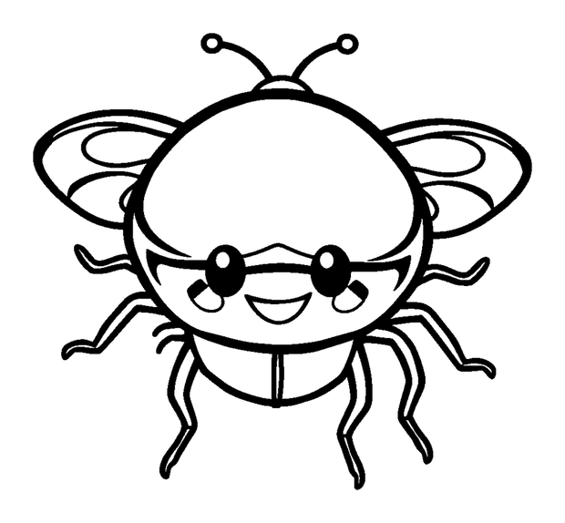 Glow Beetle colouring page — free printable for toddlers