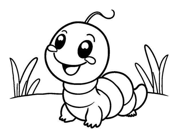 Glow Worm colouring page — free printable for kids