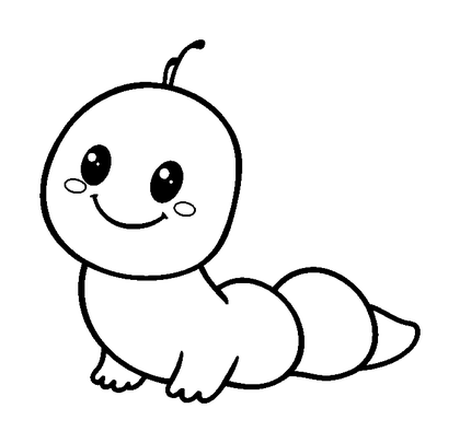 Glow Worm Colouring Page (Kids, Bold & Easy)