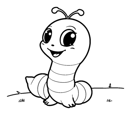 Glow Worm Colouring Page (Kids, Standard)