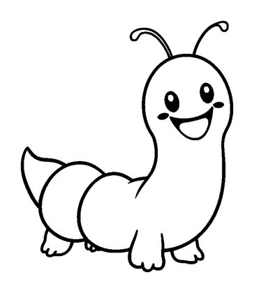 Glow Worm Colouring Page (Toddler, Bold & Easy)