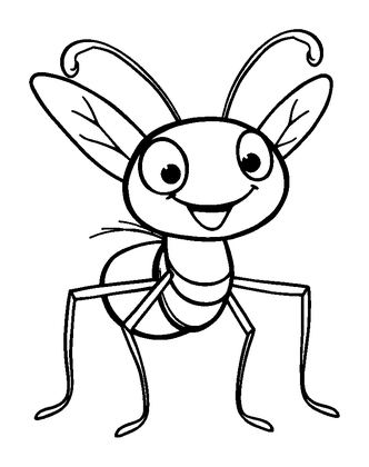 Gnat Colouring Page (Kids, Bold & Easy)