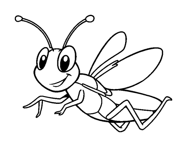 Grasshopper Jumping colouring page — free printable for kids