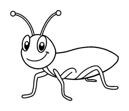 Grasshopper Colouring Page (Toddler, Bold & Easy)