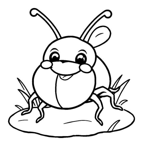 Ground Beetle colouring page — free printable for kids