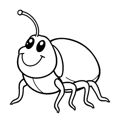 Ground Beetle Colouring Page (Toddler, Bold & Easy)