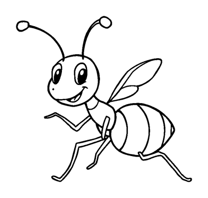 Happy Ant Marching Colouring Page (Kids, Standard)