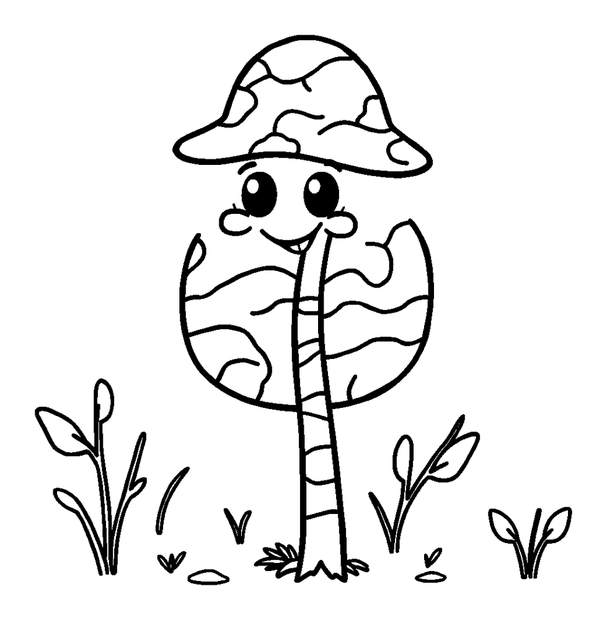 Happy Walking Stick Camouflage colouring page — free printable for toddlers