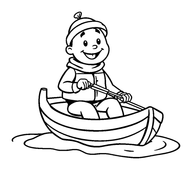 Happy Water Boatman colouring page — free printable for toddlers