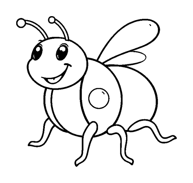 Happy Whirligig Beetle colouring page — free printable for kids