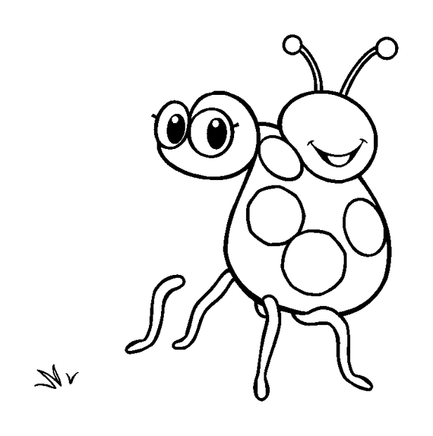 Happy Whirligig Beetle colouring page — free printable for toddlers