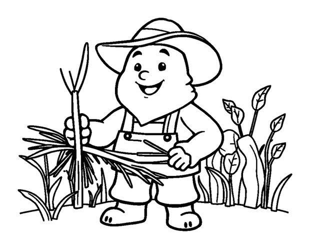 Harvestman colouring page — free printable for toddlers