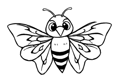 Hawk Moth Colouring Page (Kids, Bold & Easy)