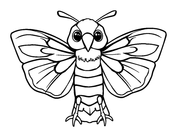 Hawk Moth colouring page — free printable for toddlers