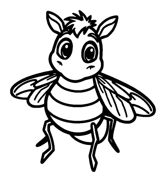 Horsefly colouring page — free printable for toddlers