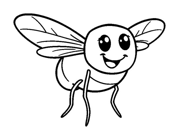 Hoverfly colouring page — free printable for toddlers