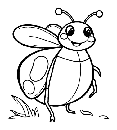 June Bug Colouring Page (Kids, Bold & Easy)