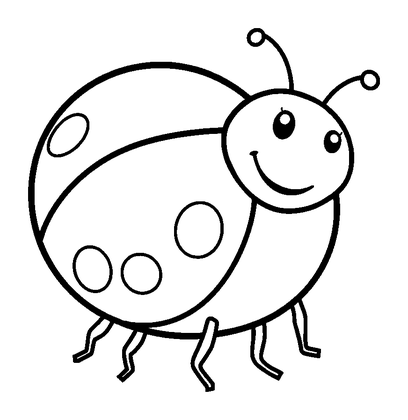 Ladybird With Spots Colouring Page (Kids, Bold & Easy)