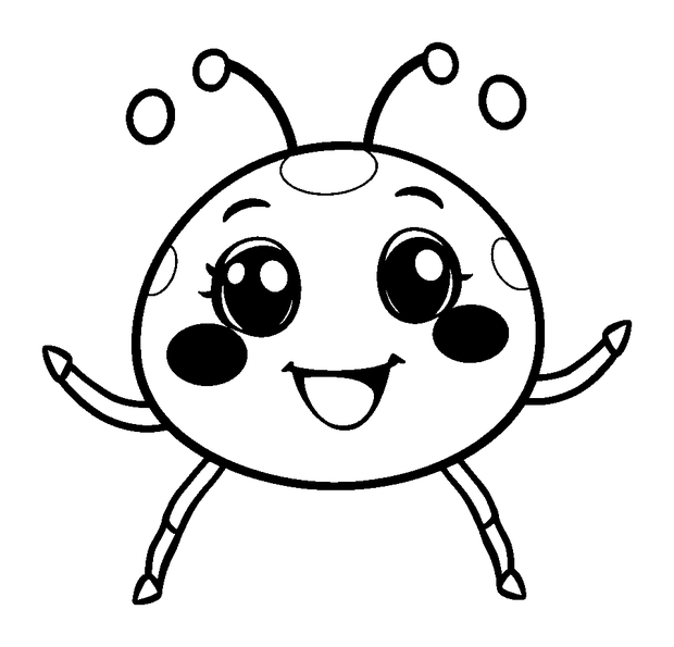 Ladybird With Spots colouring page — free printable for kids