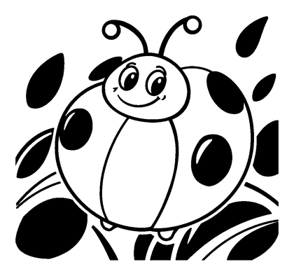 Ladybird With Spots Colouring Page (Toddler, Bold & Easy)