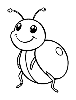 Ladybird Colouring Page (Kids, Bold & Easy)