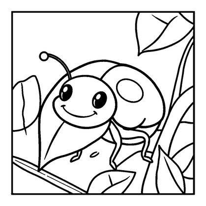 Leaf Beetle Colouring Page (Kids, Standard)