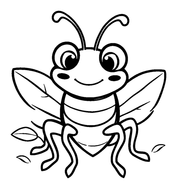 Leaf Hopper colouring page — free printable for kids