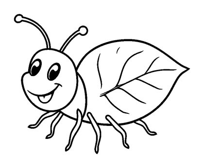 Leaf Insect Colouring Page (Kids, Bold & Easy)