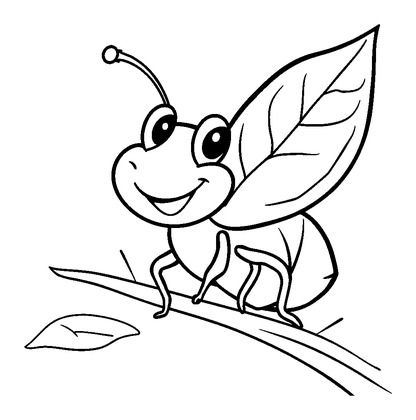 Leaf Insect Colouring Page (Kids, Standard)