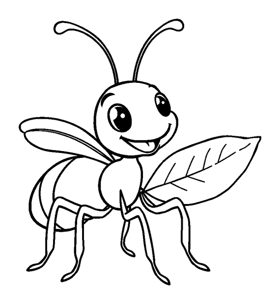 Leafcutter Ant colouring page — free printable for toddlers