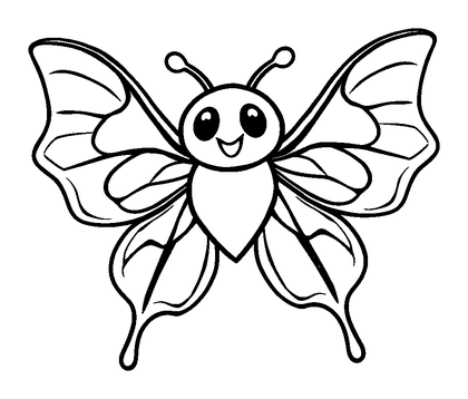Luna Moth Colouring Page (Kids, Bold & Easy)