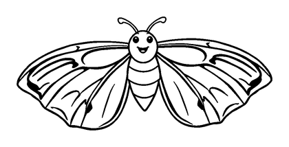 Luna Moth Colouring Page (Toddler, Bold & Easy)