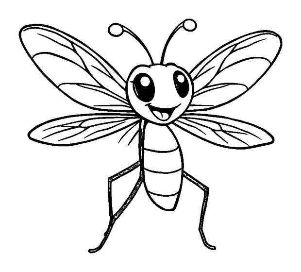 Mayfly colouring page — free printable for kids