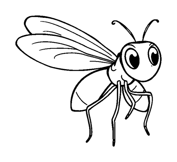 Mayfly colouring page — free printable for toddlers