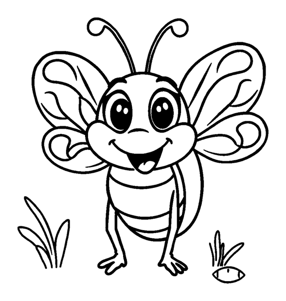 Midge colouring page — free printable for kids