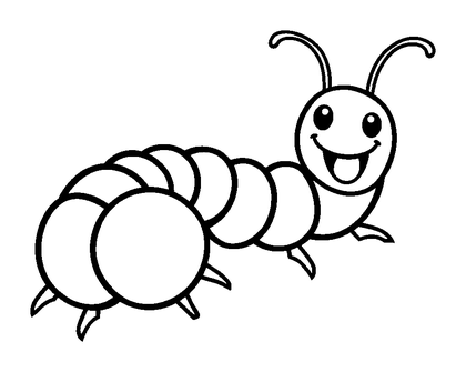 Millipede Colouring Page (Kids, Bold & Easy)