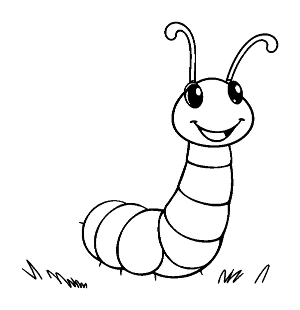 Millipede colouring page — free printable for kids