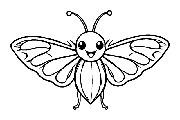 Moth colouring page — free printable for kids