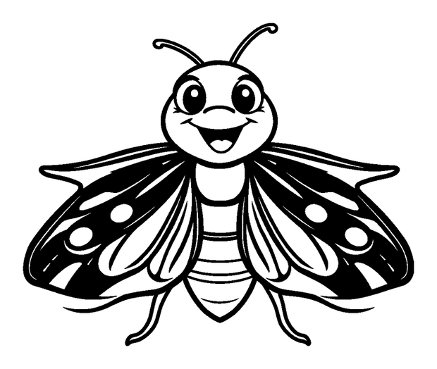 Moth colouring page — free printable for kids