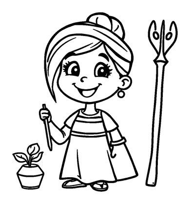 Painted Lady Colouring Page (Kids, Bold & Easy)