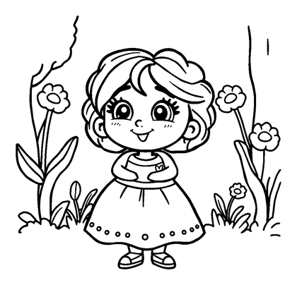 Painted Lady Colouring Page (Kids, Standard)